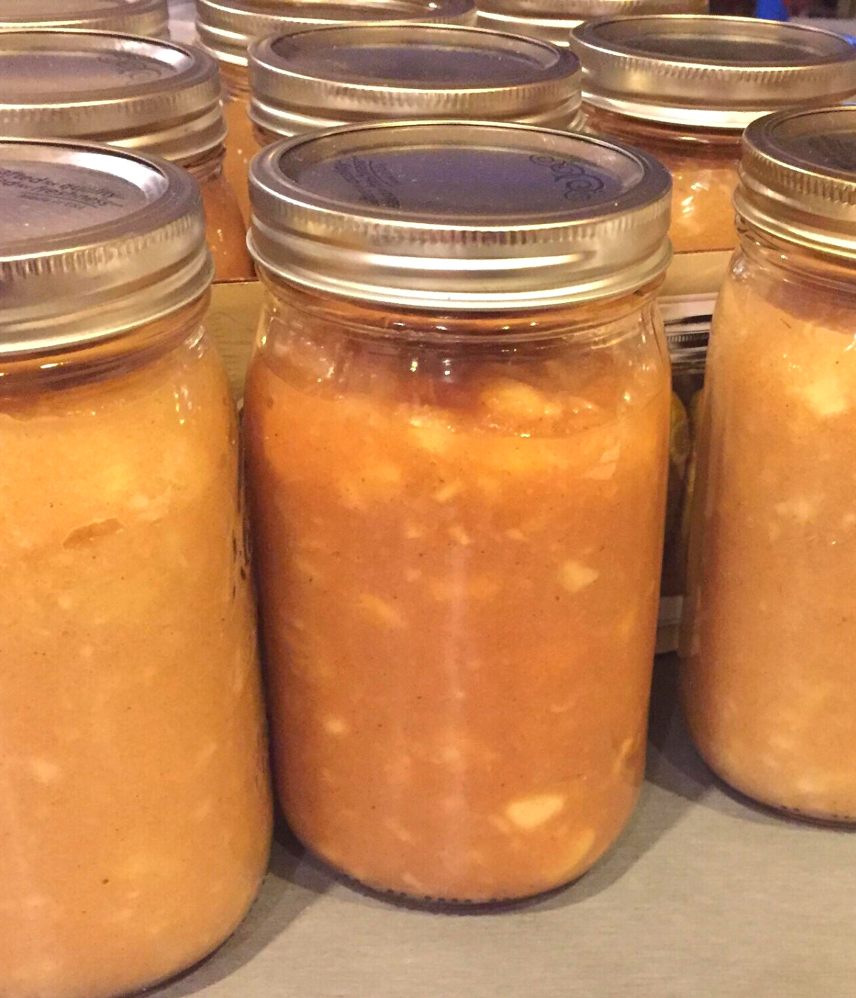 mason jars filled with fresh applesauce