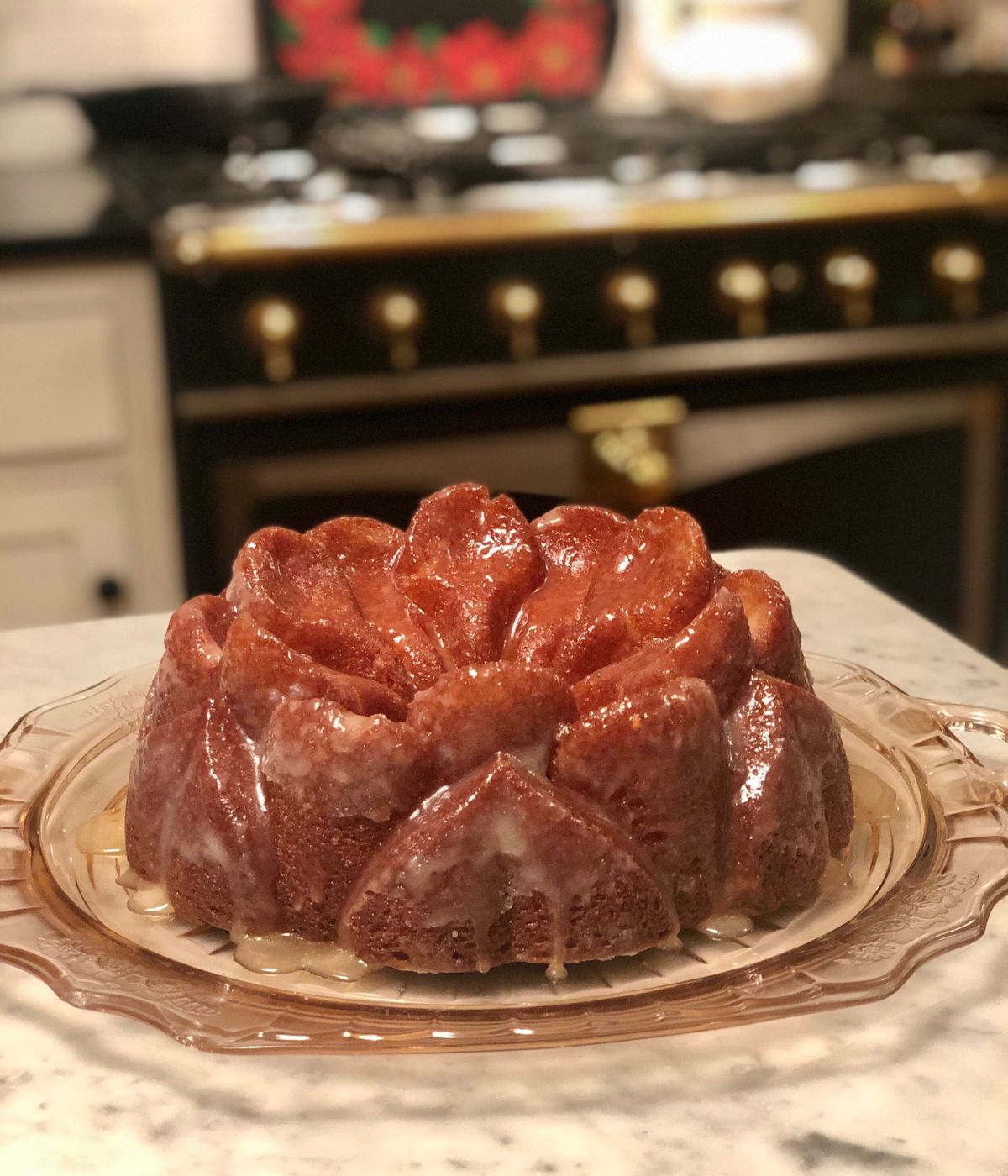 Coffee Rum Cake on a plate