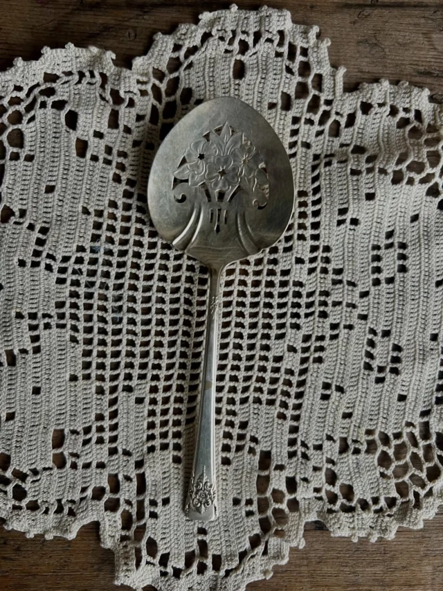 Raise your hand if you know what this pretty serving piece is for! 

I just learned it’s a vintage tomato server, used to help strain the juice away before plating tomatoes. But guess what?! You can also use it for cranberries which is what I intend to do on Thursday!